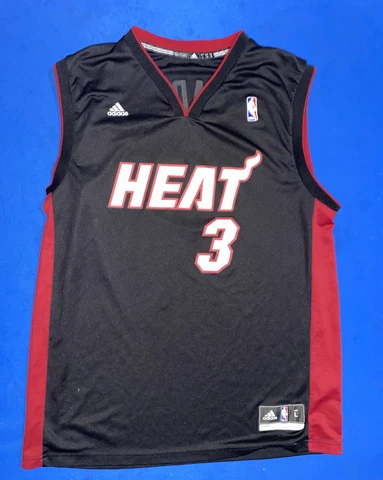 Adidas Mens NBA Dwayne Wade Jersey Size L Black Cover