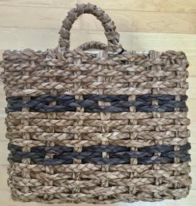 Vintage Woven Rectangular Basket With Handles. - Picture 1 of 6