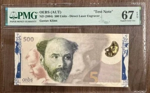 OEBS AUSTRIA "Test Note" Gustav Klimt (2004) 500 Units Direct Laser PMG 67 EPQ - Picture 1 of 4