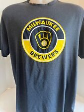 Milwaukee BREWERS MLB New Era Ball and Glove Logo T-Shirt Blue Size XL Mens