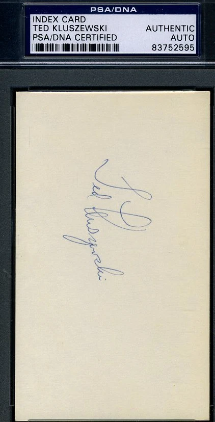 Ted Kluszewski Psa/dna Authentic Signed 3x5 Index Card Autograph - Image 1 of 1