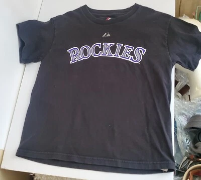 Camisa Colorado Rockies MLB Majestic Negra Troy Tulowitzki Niños Mediana  Foto 1 de 4