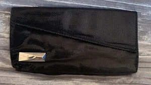 Thierry Mugler Black Velvet Wallet Travel Pouch W Inside Silk Blue - New - Picture 1 of 9