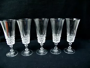 Vintage Klarschliff Kristall Wasser/Weingläser 5er Set - Bild 1 von 7