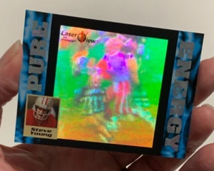 NFL STEVE YOUNG 49ers 1996 Pinnacle Pure Energy Laser View Hologram CARD #39 - Picture 1 of 4