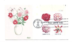 1876-79 Flowers, Bazaar, plate block FDC - Picture 1 of 1