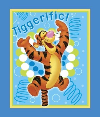 Disney's Tigger Winnie The Pooh Panel Cotton Print Quilting Fabric Springs