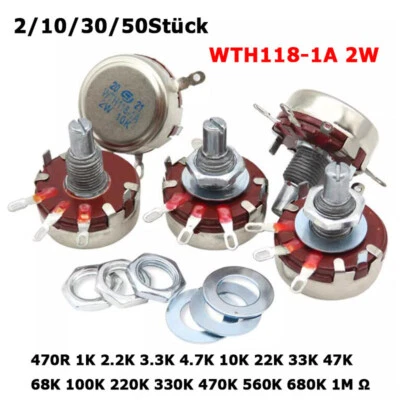 WTH118-1A 2W Carbonfilm-Potentiometer 470R 1K 2,2K 3,3K 4,7K 10K 22K - 1M Ω/Ohm - Bild 1 von 4