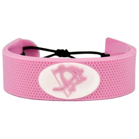 Pittsburgh Penguins Pink Hockey Bracelet [NEW] NHL Puck Jewelry Necklace Wrist Cover