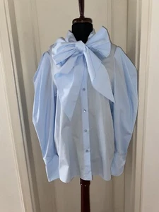 Nina Ricci Bluse Puffärmel Schleife Designer NP 599 EUR Luxus Gr 42 FR 40 L Neu - Bild 1 von 10