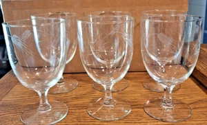 Vintage Sasaki 10 oz Goblets Set of 6 Japan Wheat Pattern - Picture 1 of 11
