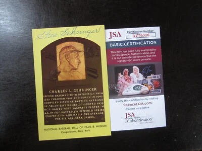 Charlie Gehringer Autograph Signed Auto Gold Hall of Fame Postcard GHFPC JSA - Image 1 of 3