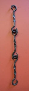Lighting Lamp Fullered S-Hook Chain, Wrought Iron, Hand Forged 3 links, 17" USA - Picture 1 of 12