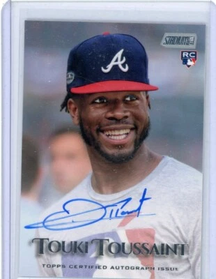 TOUKI TOUSSAINT - 2019 TOPPS  STADIUM CLUB  #3 RC Auto Rookie ATLANTA BRAVES - Image 1 of 2