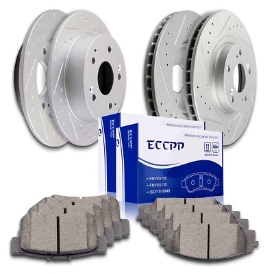 Front Rear Brake Rotors + Ceramic Pads for 2002-2004 2005 2006 Acura RSX Type-S - Imagem 1 de 4