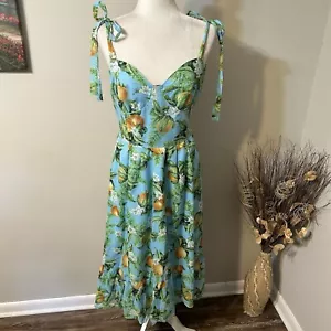 NWT Revolve BB Dakota Steve Madden Blue Orchard Citrus Floral Cotton Sundress L - Picture 1 of 10