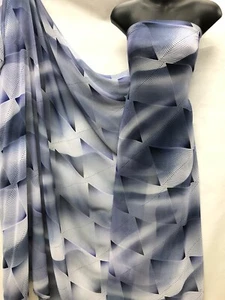 Designer mehrfarbig Chiffon Zickzack Druck Stoff Kleid Handwerk Hochzeit Licht - Bild 1 von 6