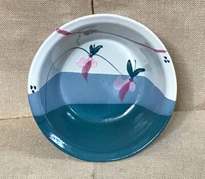 Consola multicolor floral cuenco arte firmado cerámica casa de campo núcleo abuela costera - Imagen 1 de 7