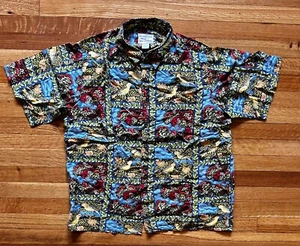 DIETRICH VAREZ BY REYN SPOONER S/S SHIRT - MEN'S XL - RED AND YELLOW BIRDS - Picture 1 of 6