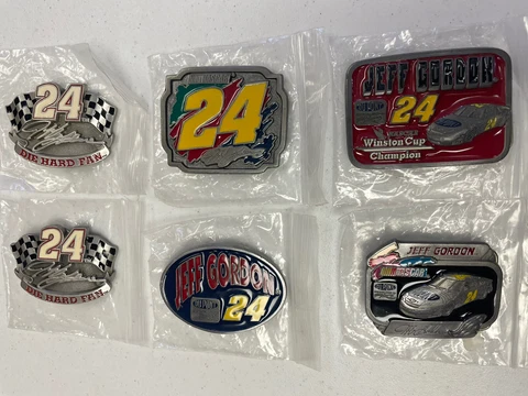 Lot Of 6 Vintage Jeff Gordon Belt Buckles DuPont Racing NASCAR￼￼ Cover