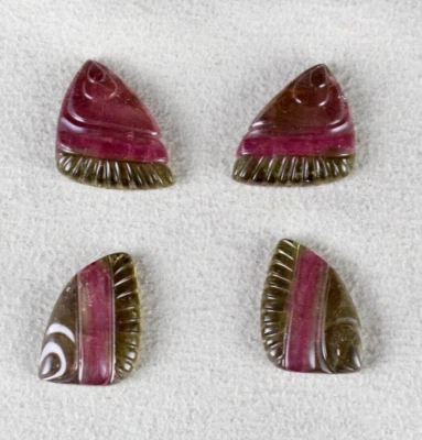 Certified Natural Multi Colour Tourmaline 34.07 Ct Gemstone Pendant Earring - Image 1 of 4