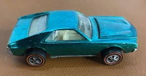 Vintage Hot Wheels Redline 1968 Custom AMX Aqua with White Interior USA - Picture 1 of 7