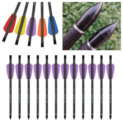 Pure Carbon Arrows Bolts 7.5" 15" Archery Broadhead Field Crossbow Hunting Shoot - Image 1 of 4