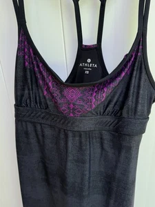 Athleta Kleid Damen XS Träger Schwimm-/Sonnenkleid schwarz, lila - Bild 1 von 5