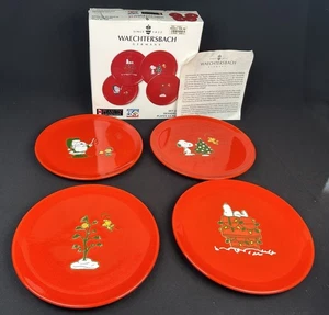Waechtersbach Snoopy Peanuts  Dessert Plates 7.75” 50th Celebration Christmas 4 - Picture 1 of 11