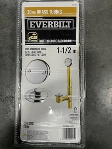 Everbilt Twist & Close 20-Gauge 1-1/2 in. Brass Pipe Bath Waste & Overflow Drain - Picture 1 of 5