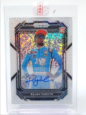 RAJAH CARUTH 2023 PRIZM NASCAR ROOKIE WHITE SPARKLE SSP RC AUTO 1/1 Q3694 - Image 1 of 2