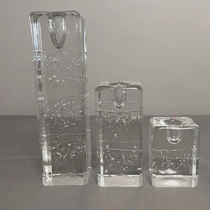 Vintage 3er Set Timo Sarpaneva littala Arkipelago Eisblock Kerzenhalter Finnland - Bild 1 von 9