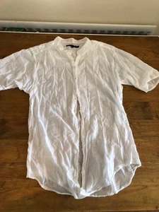 French Connection White Short Sleeve Shirt Size 10 - Picture 1 of 5