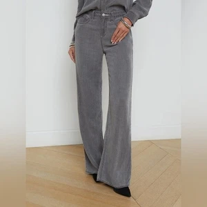 New L’Agence Alicent High Rise Wide Leg Jeans Solace Gray Lightweight Sz 30 - Picture 1 of 14