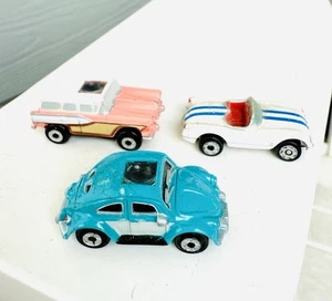 Vintage 1990 Micro Machines Private Eyes Volkswagen Beetle Edsel Pacer Corvette - Picture 1 of 5