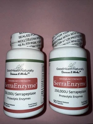 2X Good Health Naturally SerraEnzyme 250.000U Serrapeptase 90 Foto 1 de 4