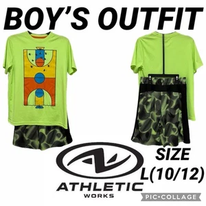 Athletic Works Boy's Short Sleeve T-Shirt and Core Shorts Set L(10/12) - Picture 1 of 13