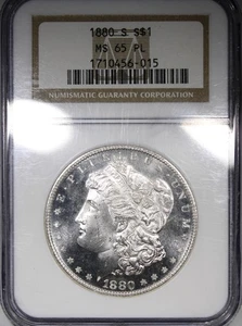 1880-S Morgan Dollar NGC MS65PL PROOF-LIKE Flashy Gem Quality - Picture 1 of 4