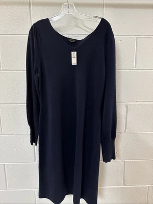 Talbots Navy Blue Merino Wool Dress - Size L - NWT - Image 1 of 4