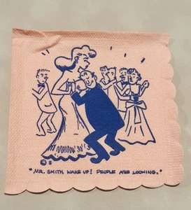 Juego De 2 Servilletas Cuadradas De Cóctel Inapropiadas Vintage MCM 1960 Retro Travieso - Imagen 1 de 4