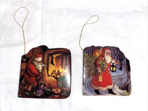 VTG Mini 'The Night Before Christmas' Picture/Read Book Ornament Set of 2 - Picture 1 of 7