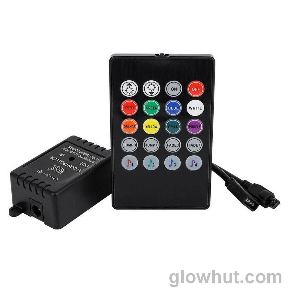 Music sound activated RGB LED controller for light strip & 20 key remote control - Image 1 of 4