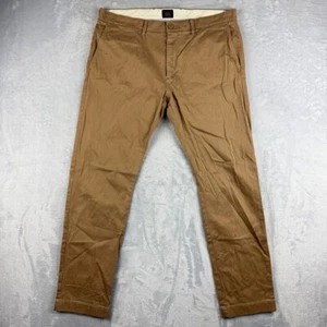 Pantalones chinos J Crew para hombre 33x30 marrón 484 ajustados de sarga elásticos caqui - Imagen 1 de 8