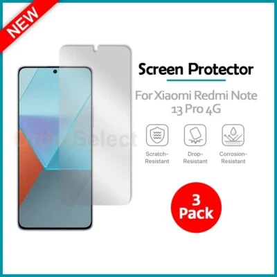 Pack de 3 Protectores de Pantalla LCD Ultra Transparente HD para Teléfono Xiaomi Redmi Note 13 Pro 4G Foto 1 de 4