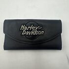 HARLEY DAVIDSON GENUINE LEATHER EMBROIDERED WOMENS TRIFOLD WALLET 6.5"