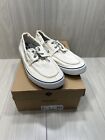 Men's Sperry Top-Sider Bahama II Boat Shoe Salt Washed White Canvas STS22016 14M