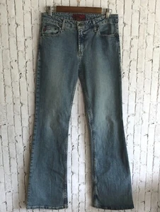 Aeropostale Jeans Damen 9/10 lang Mid Rise Bootcut helle Waschung blau Denim - Bild 1 von 9