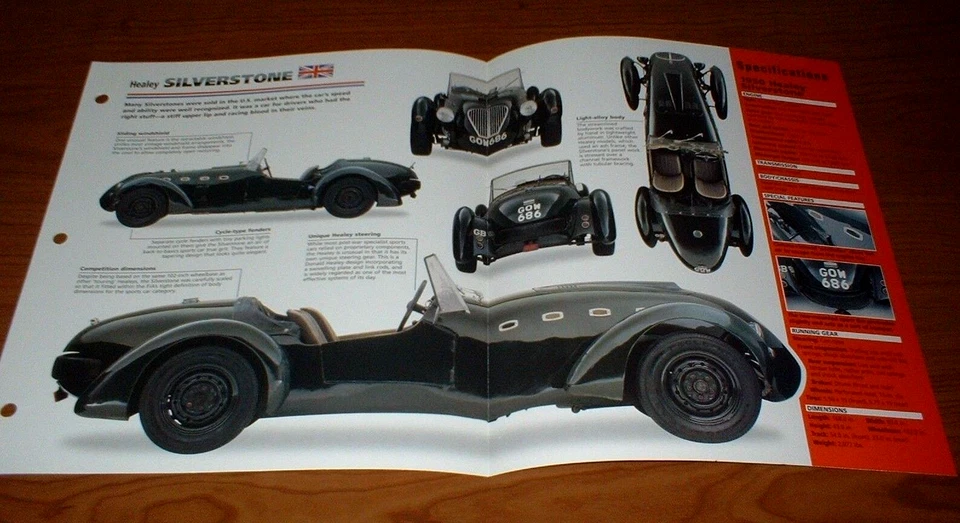 1950 Healey Silverstone Original Imp Folleto Especificaciones Información 50 49 51 1949 1951 Foto 1 de 1