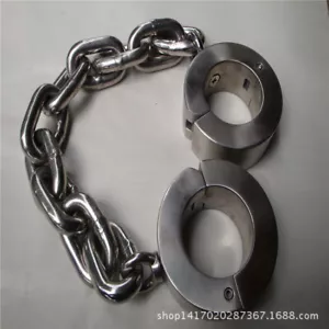 34 LB Super Heavy Stainless Steel Anklet Leg Cuffs Restraints Shackle Fetter - Picture 1 of 10