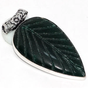 Simulated Emerald 925 Silver Plated Pendant 2.5" Best Gift For Women JW - Picture 1 of 3